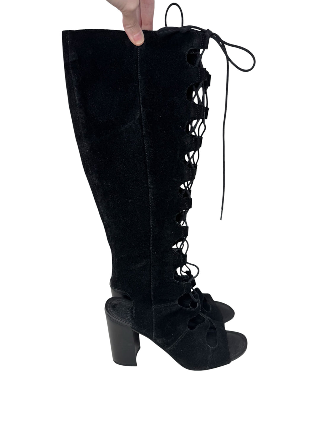 Shoe Size 9 FRANCO SARTO Black Suede Boots