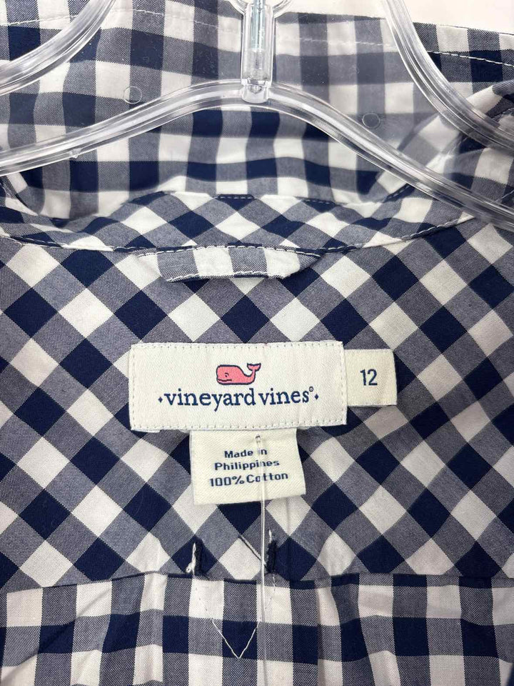 Size 12 Vineyard Vines Blue Print Shirt
