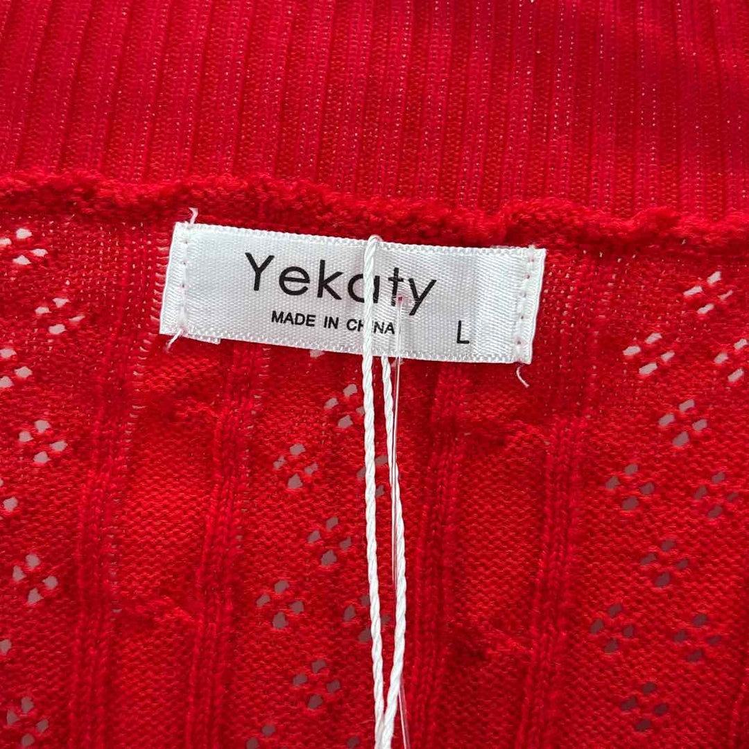 Size L Y3 Red Knit Cardigan