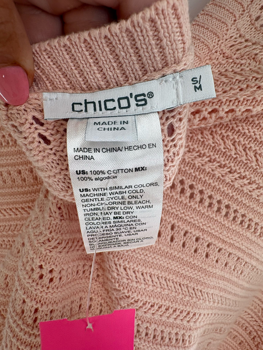 Size 10 Chico's Pale Pink Shirt