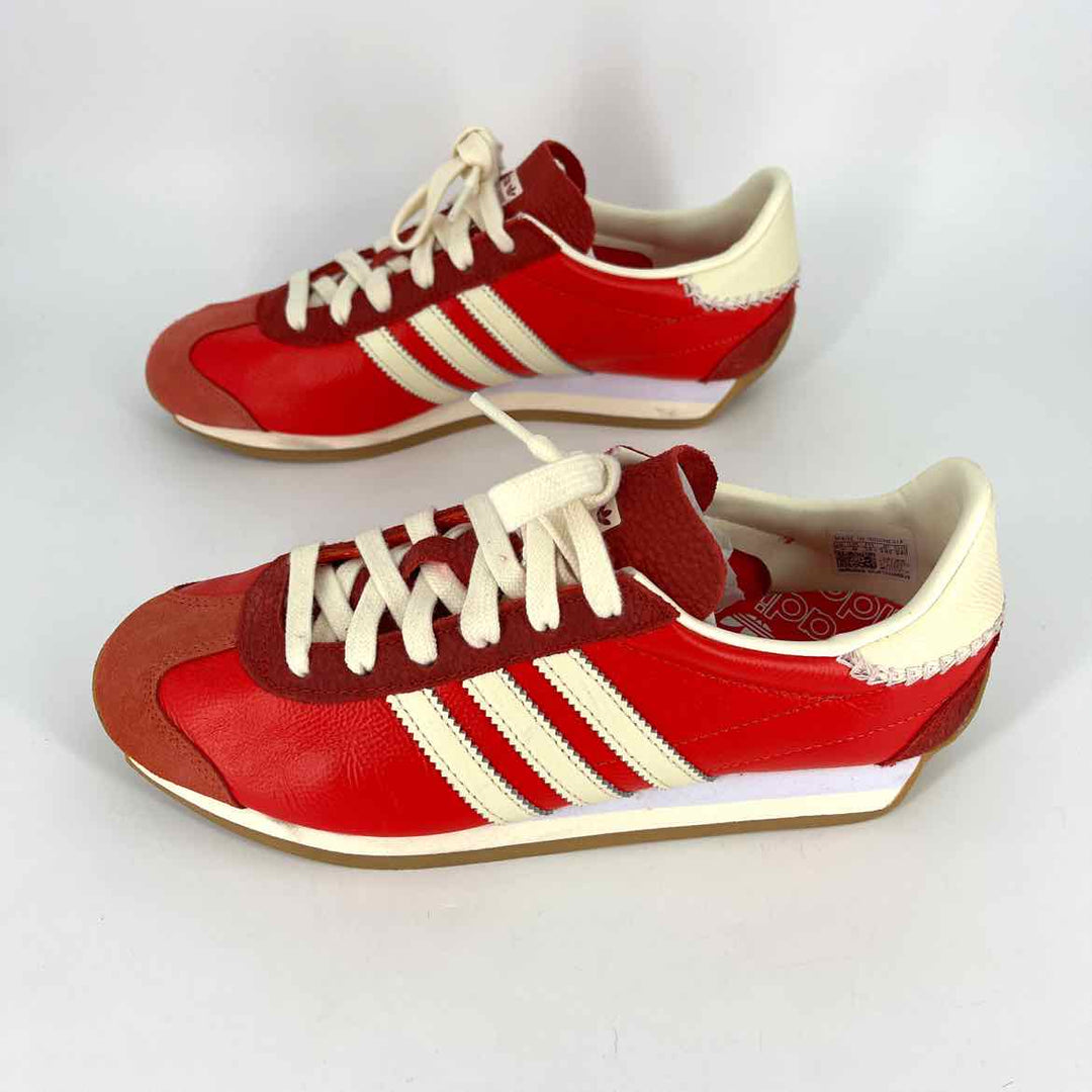 Shoe Size 7.5 Adidas Red Suede Leather Sneakers