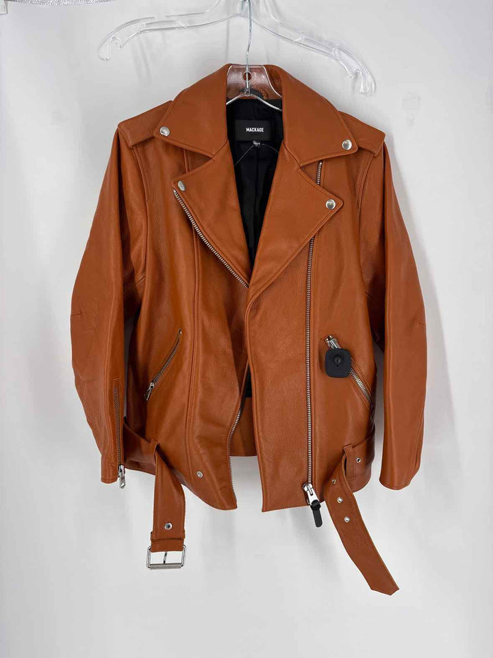 Size XXS Brown Leather Luxury - Jacket