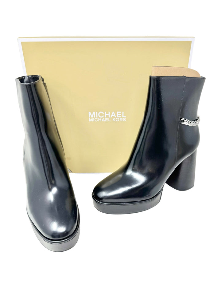 Shoe Size 10 Michael Kors Black Leather Boots