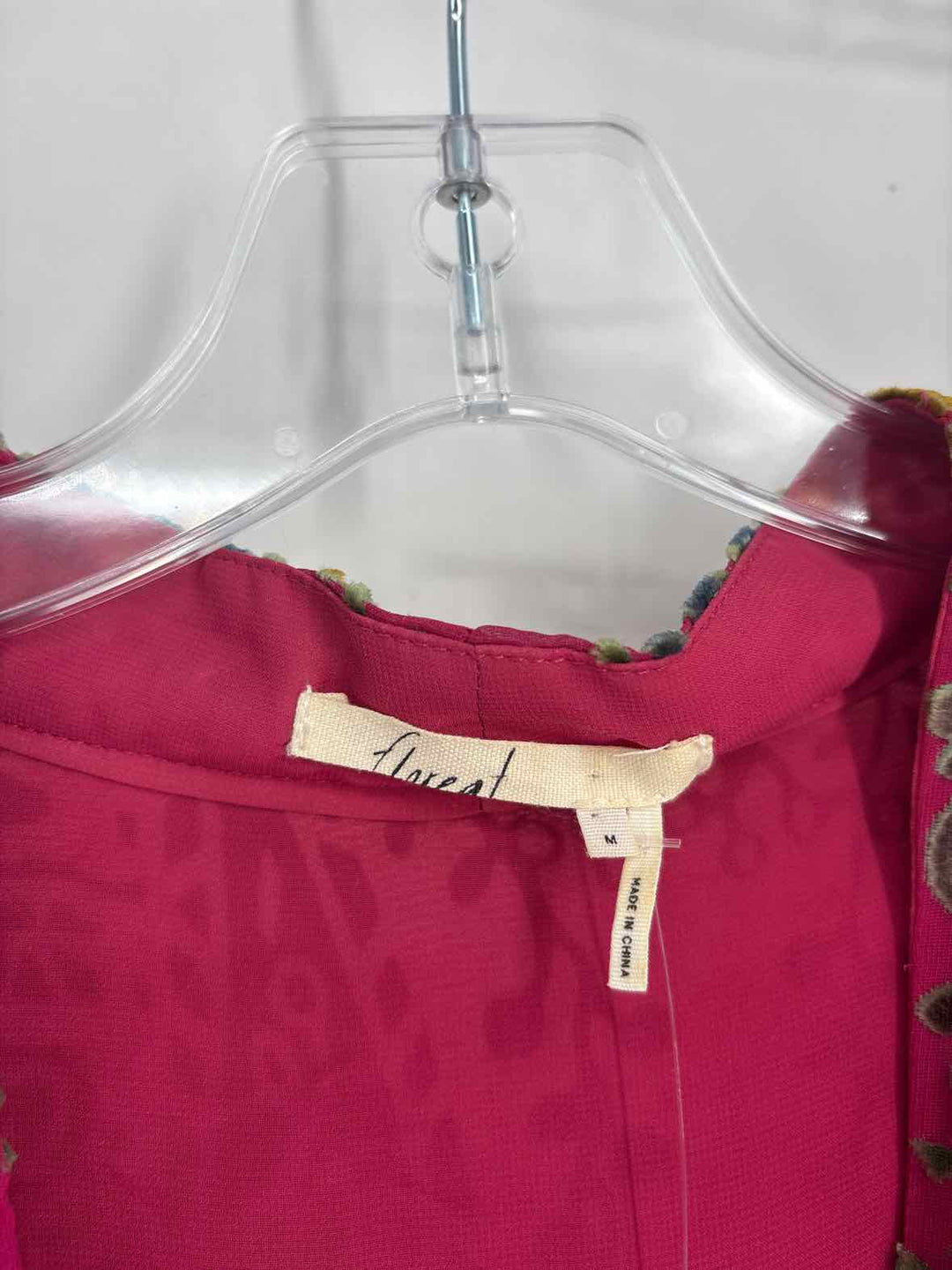 Size M FLOREAT Burgundy Velour Shirt