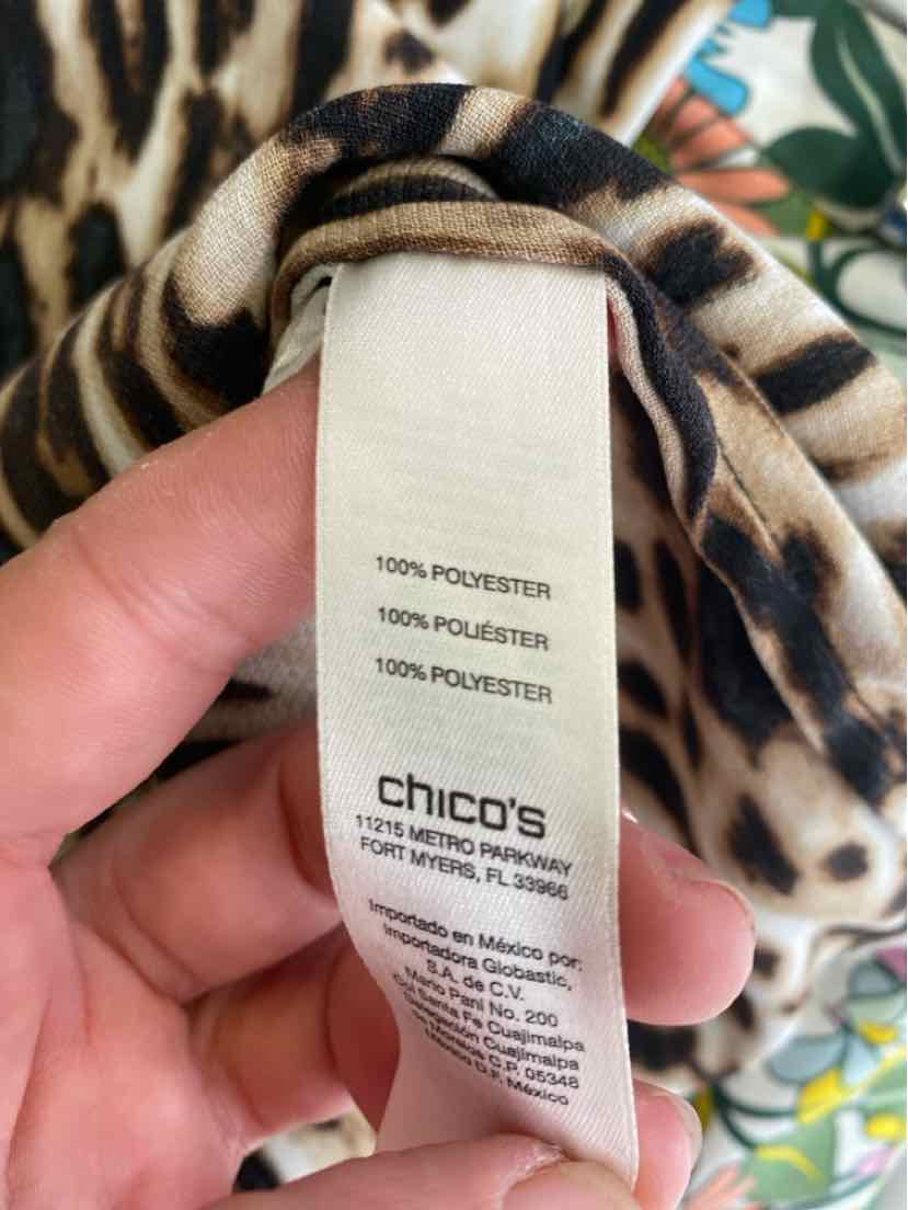 Size L Chico's Brown Print Shirt