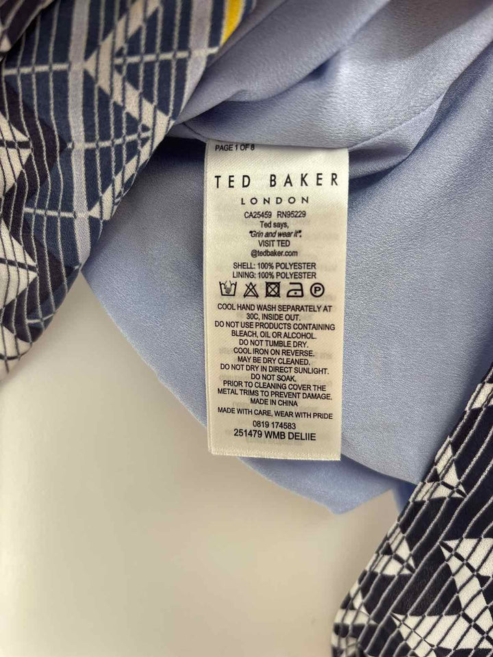Size 36 TED BAKER Blue Print Shirt