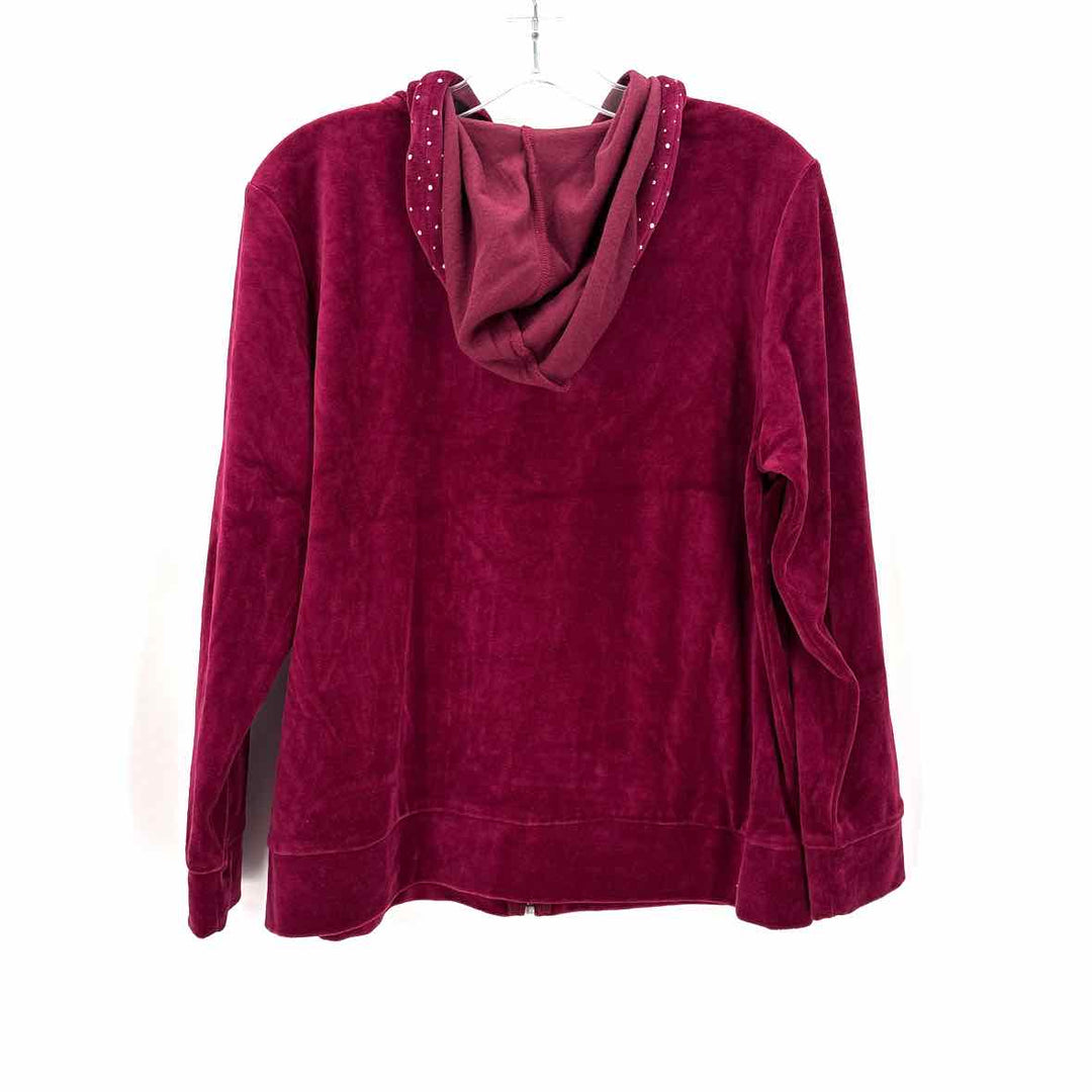 Size XL Style & Co Burgundy Velour Jacket