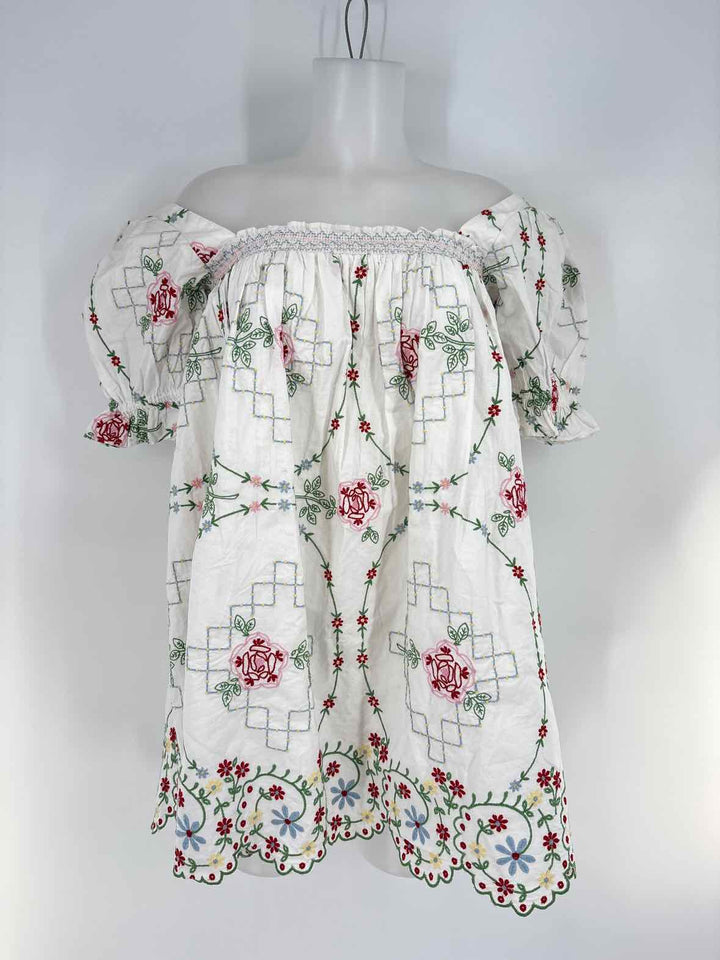 Size 12 White Print Shirt