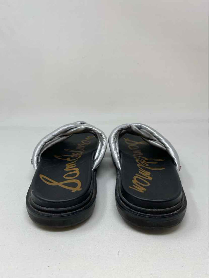 Shoe Size 7 Sam Edeleman Silver Leather Sandals