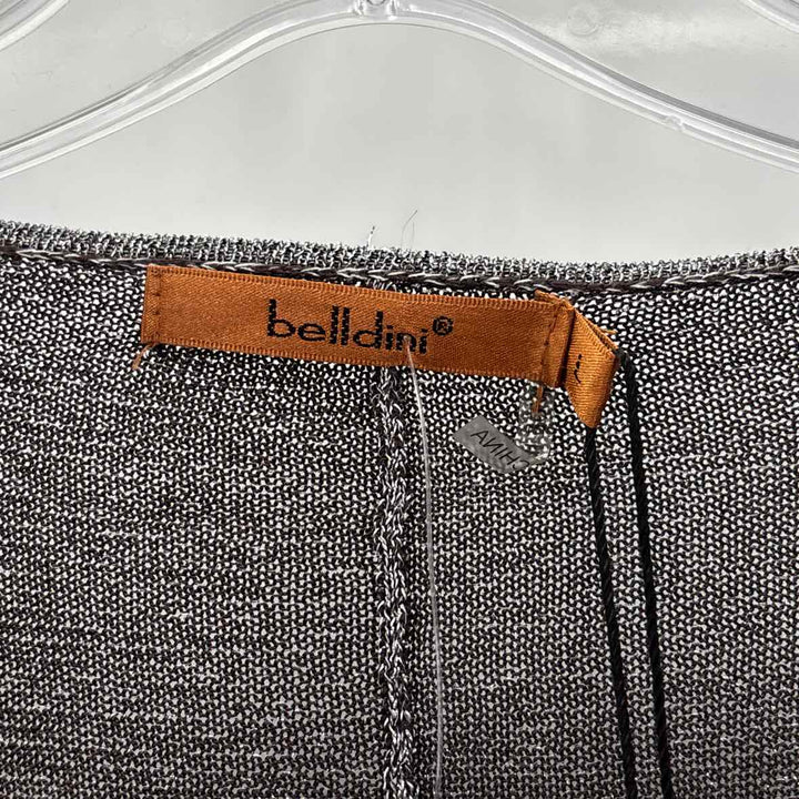 Size 3 BELLADINI Silver Knit Sequined Shirt