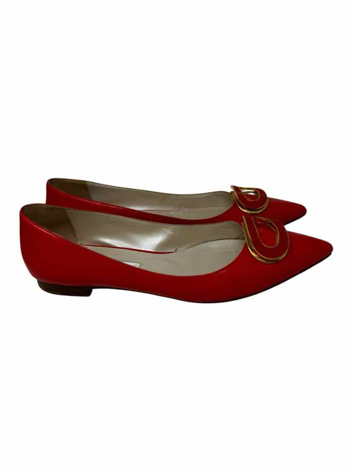 Shoe Size 39.5 OSCAR DE LA RENTE Orange Flats