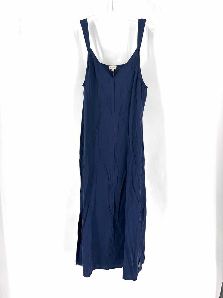 Size L CREMIEUX Navy Sateen Dress