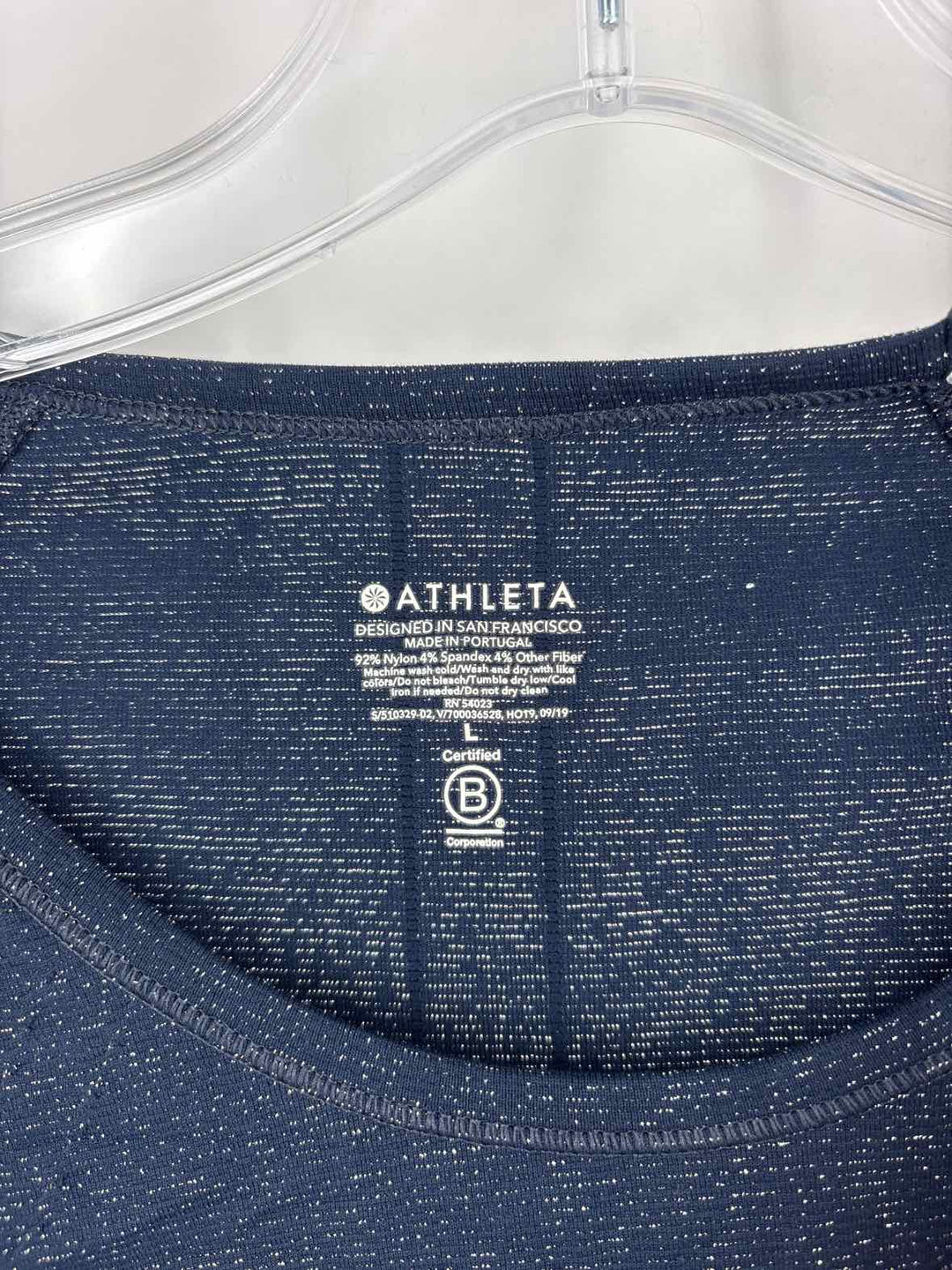 Size L Athleta Navy Print Shirt