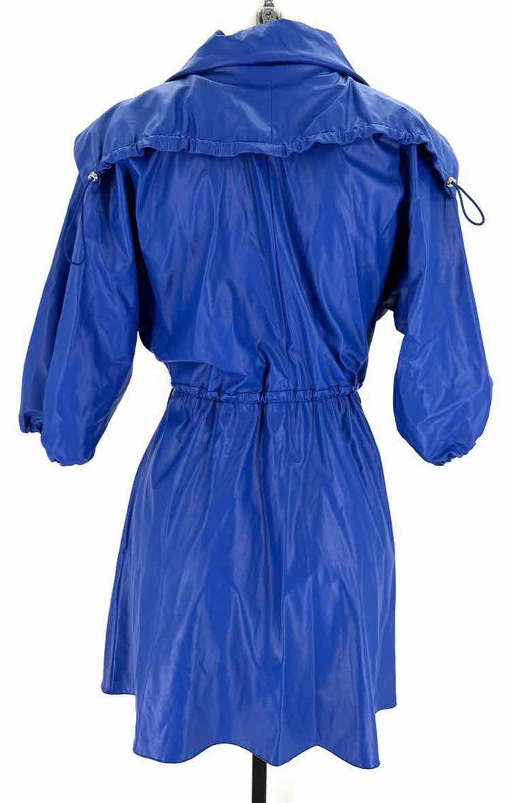 Size 38 Blue Faux Leather Dress