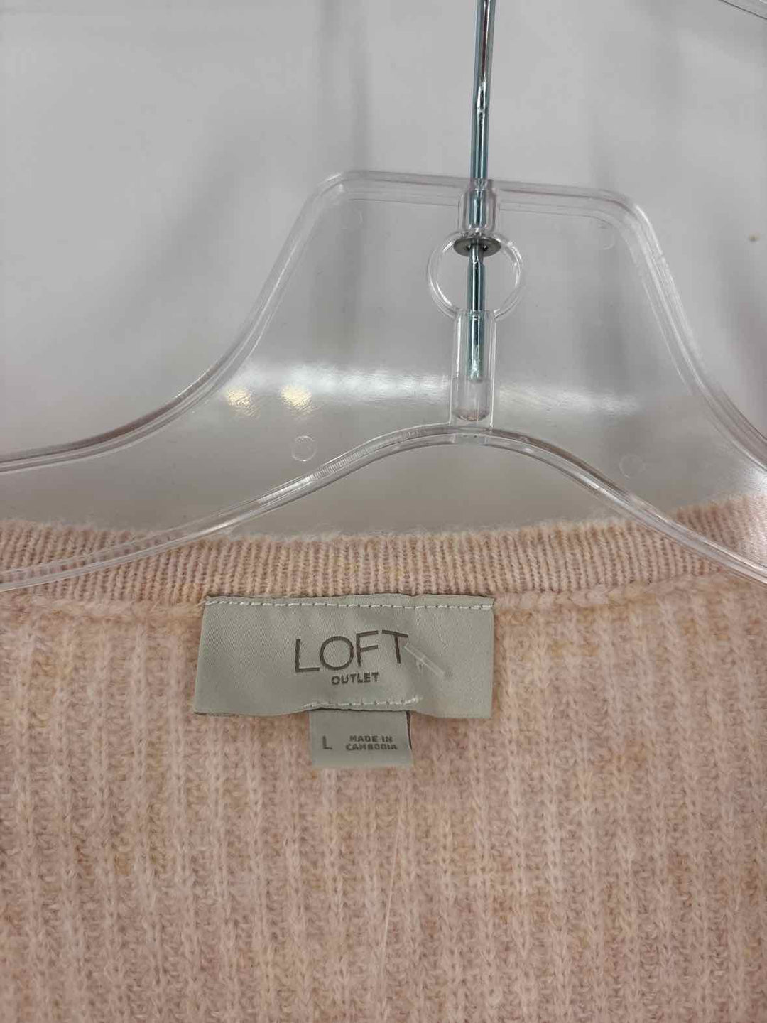 Size L Ann Taylor Pink Knit Cardigan