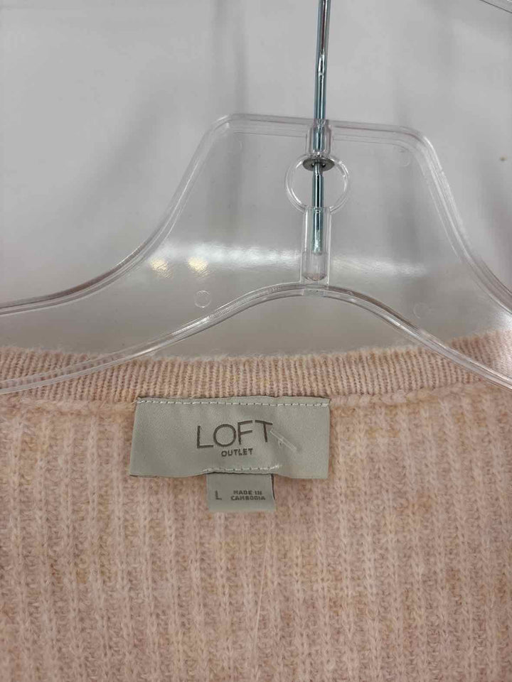 Size L Ann Taylor Pink Knit Cardigan