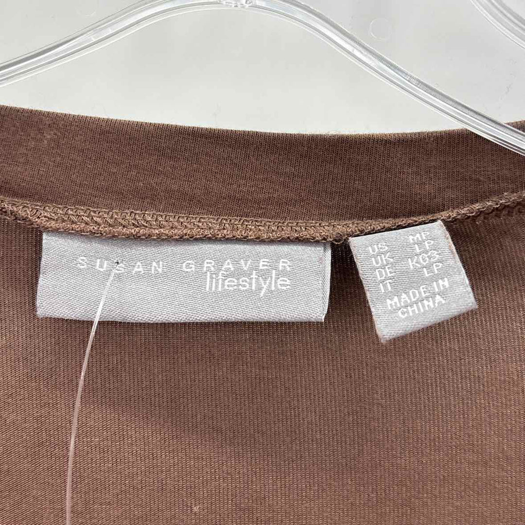 Size M SUSAN GRAVER Brown Knit Shirt