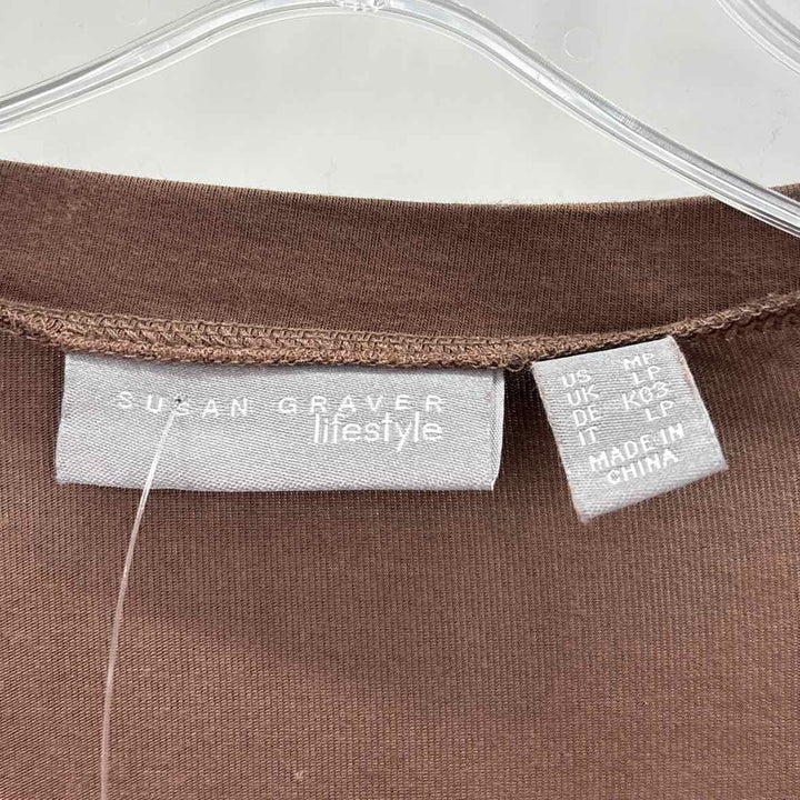 Size M SUSAN GRAVER Brown Knit Shirt