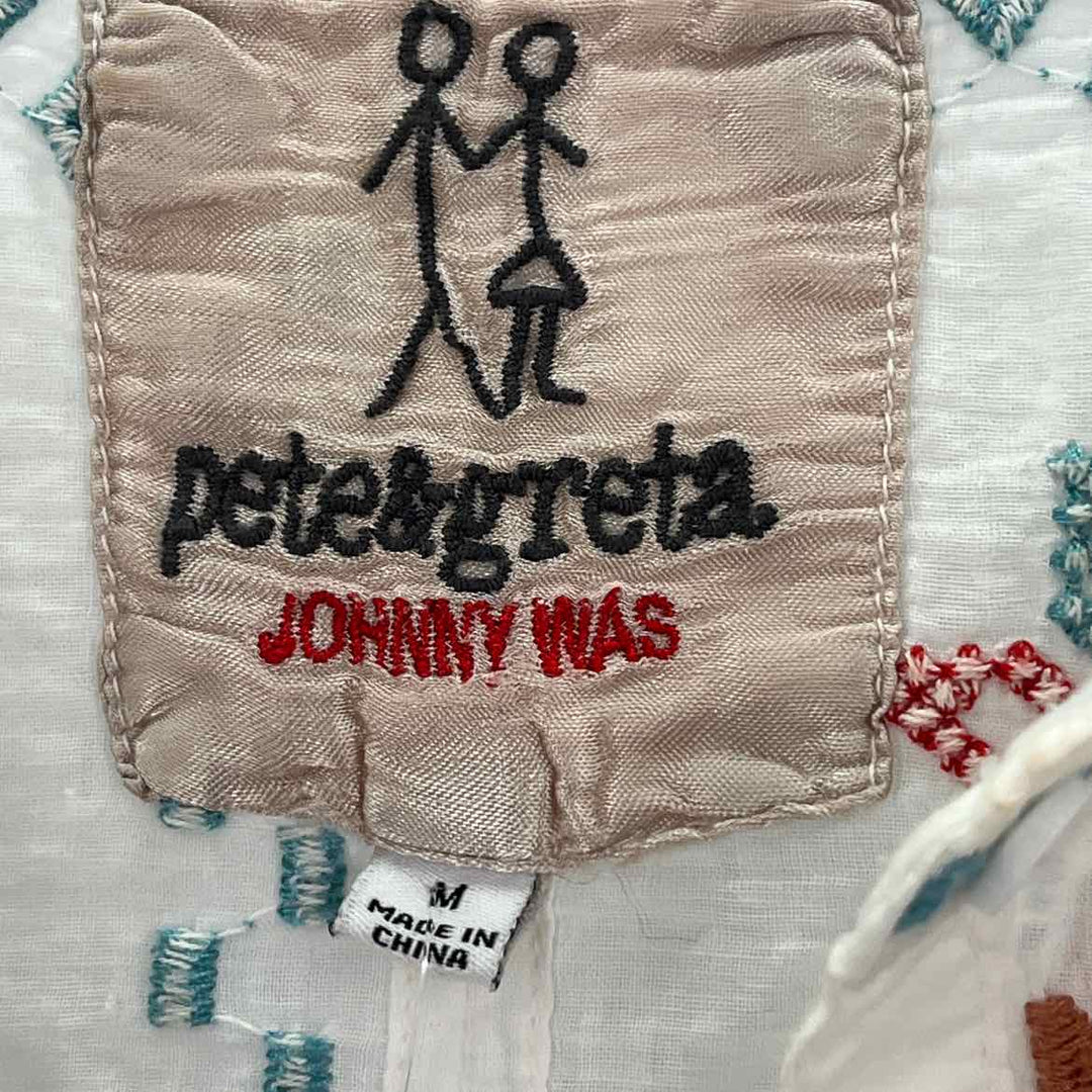 Size M Johnny Was White Shirt