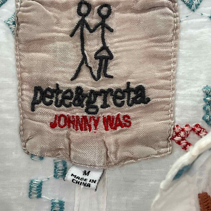 Size M Johnny Was White Shirt