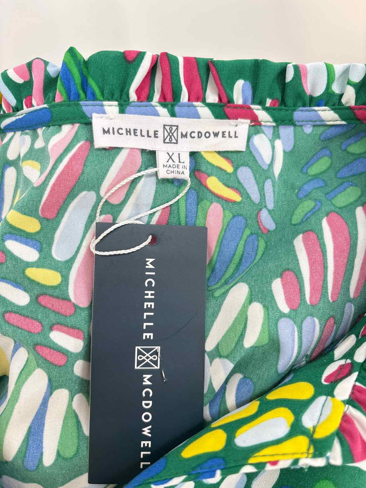 Size XL MICHELLE MCDOWELL Green Print Dress