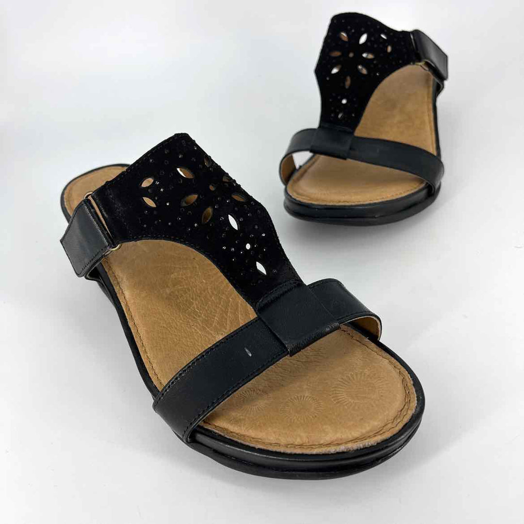 Shoe Size 10 Black Leather Wedge