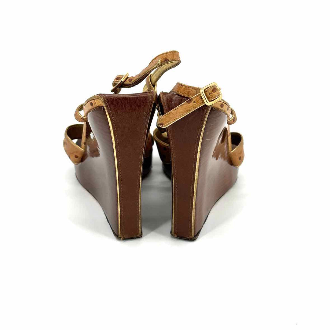Shoe Size 8 SALVATORE FERRAGAMO Tan Leather Luxury - Sandals