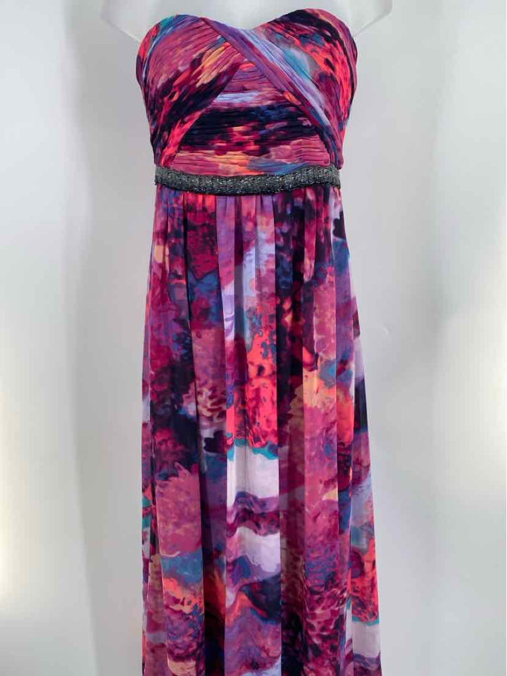 Size 10 Calvin Klein Purple Print PROM