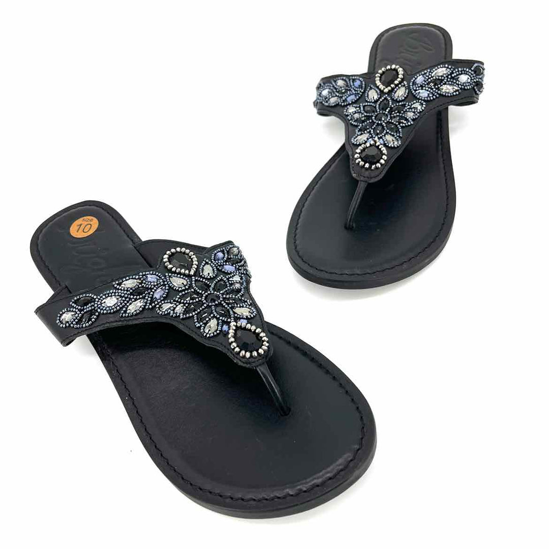 Shoe Size 10 BRIGHTON Black Leather Sandals