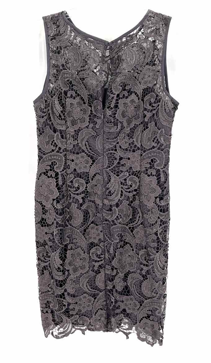 Size 12 Adrianna Papell Gray Lace Dress