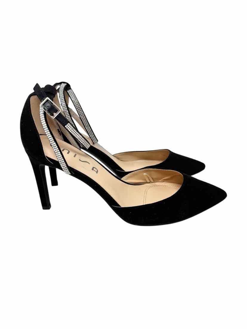 Shoe Size 9.5 UNISA Black Rhinestone Pumps