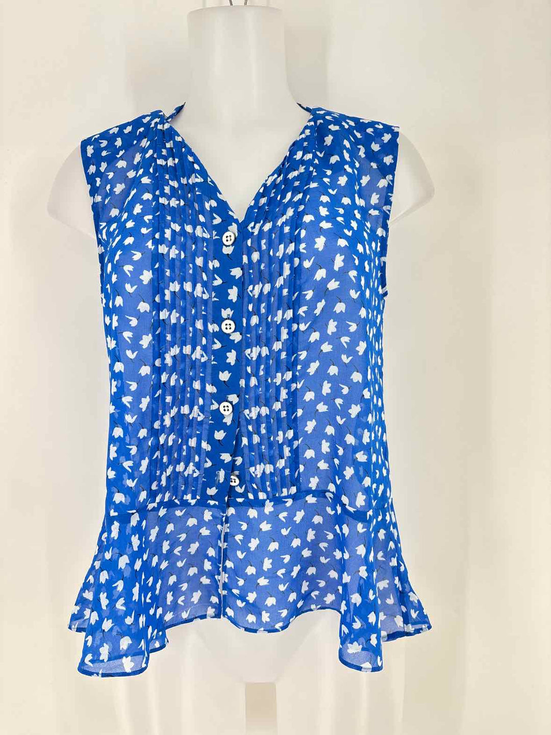 Size XS CABI Blue Print Shirt