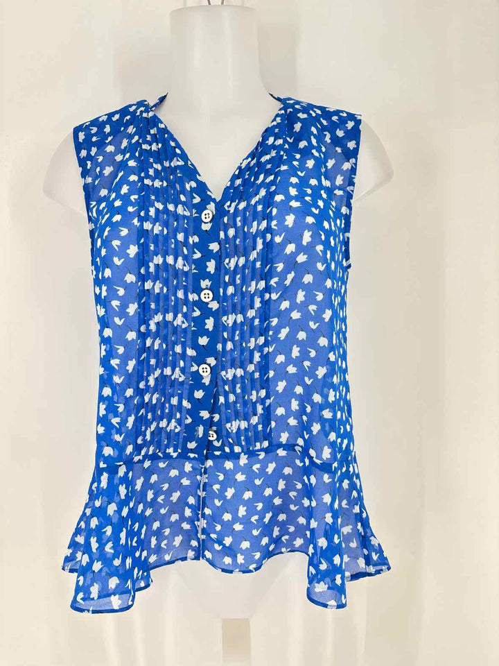 Size XS CABI Blue Print Shirt