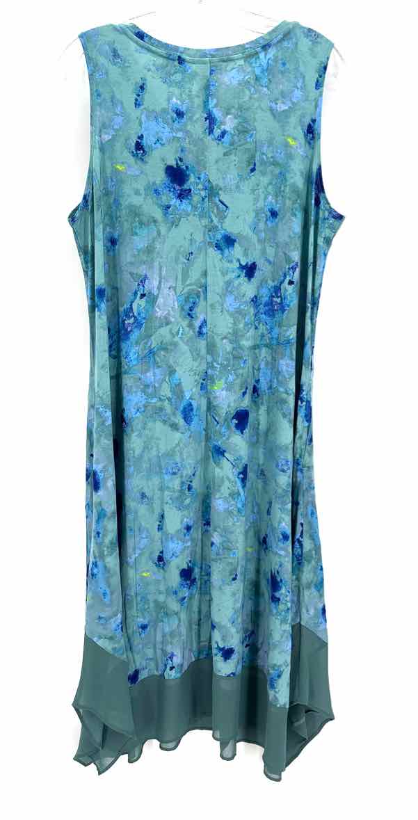 Size L LOGO Teal Dress