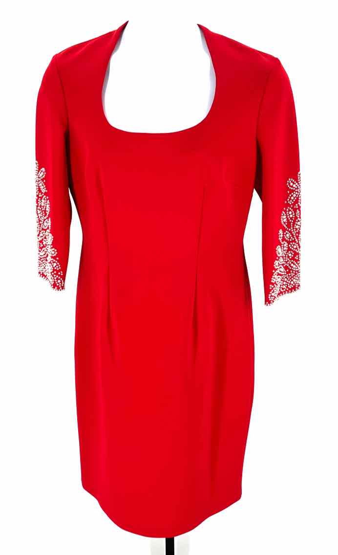 Size 16 SLNY Red Beaded Dress