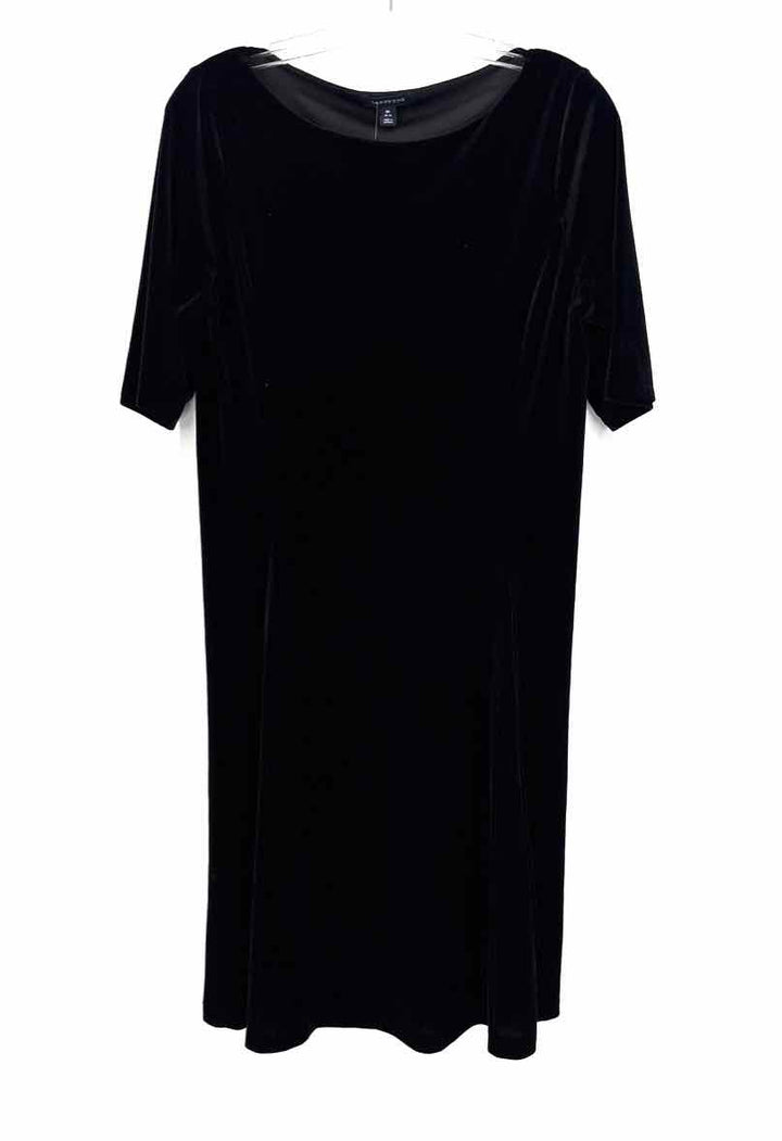 Size M LAND END Black Velour Dress