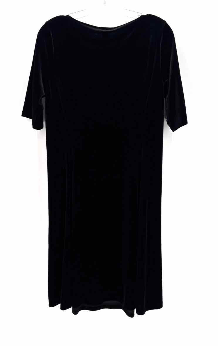 Size M LAND END Black Velour Dress