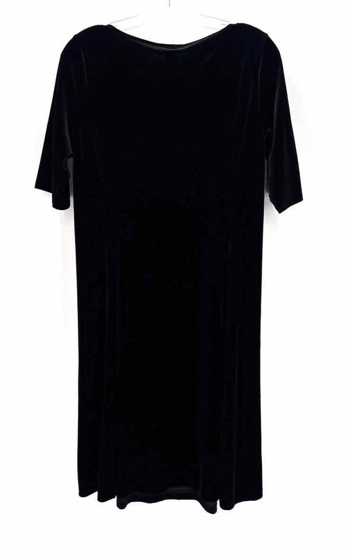 Size M LAND END Black Velour Dress