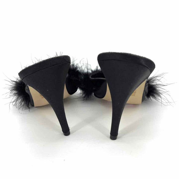 Shoe Size 9 Black Satin Pumps