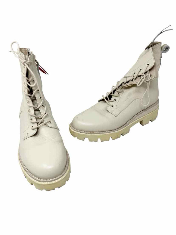Shoe Size 8.5 Sam Edeleman Ivory Leather Boots