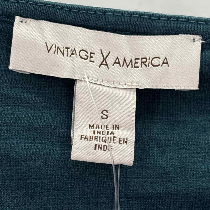 Size S VINTAGE AMERICA Teal Lace Shirt