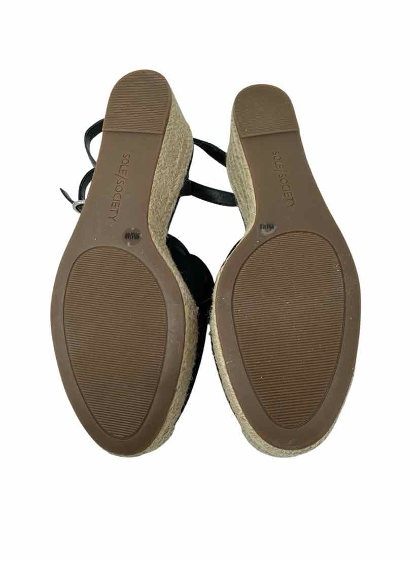 Shoe Size 9 SOLE SOCIETY Black Suede Sandals