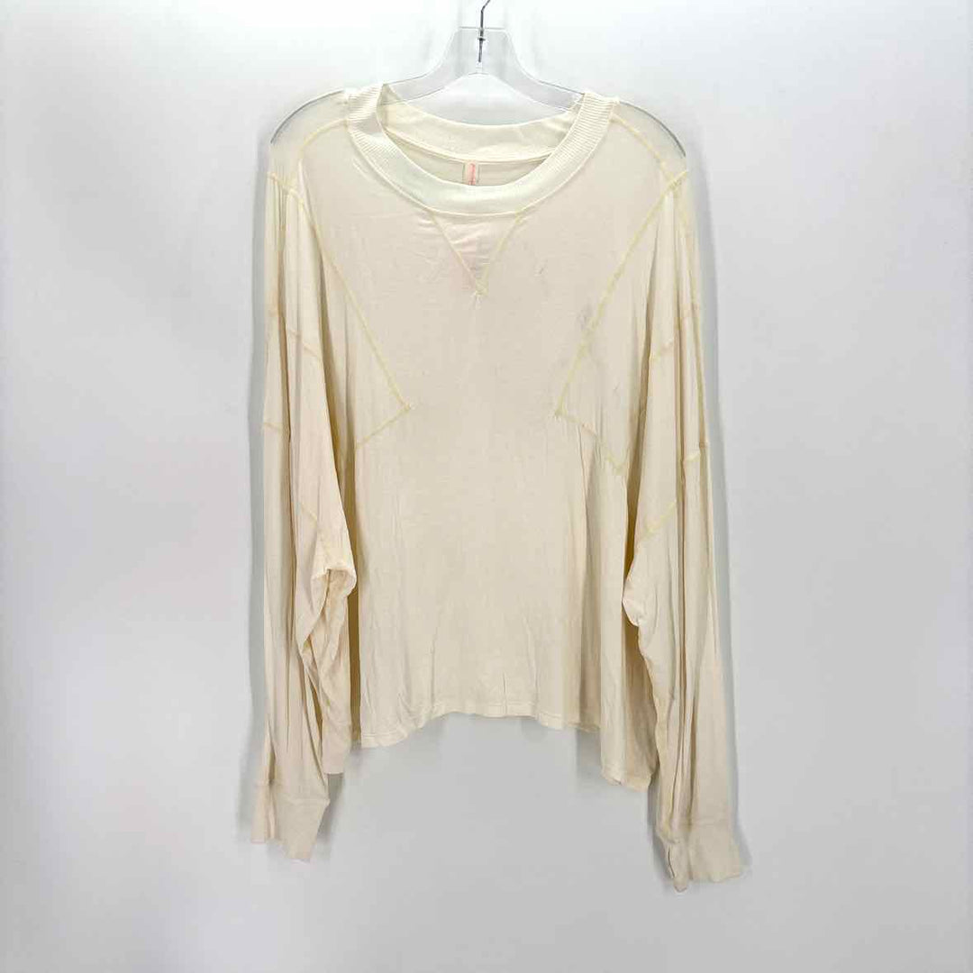 Size L FREE PEOPLE Ivory Cotton Shirt