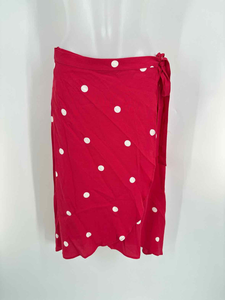 Size 6 LOFT Red Print Skirt