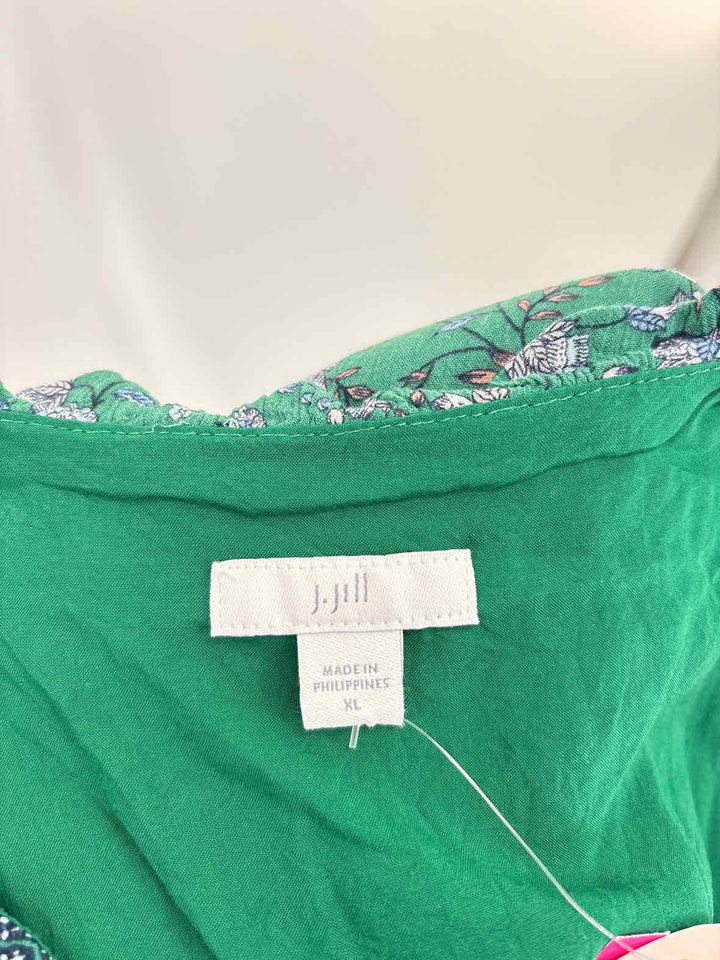 Size XL J JILL Green Print Dress