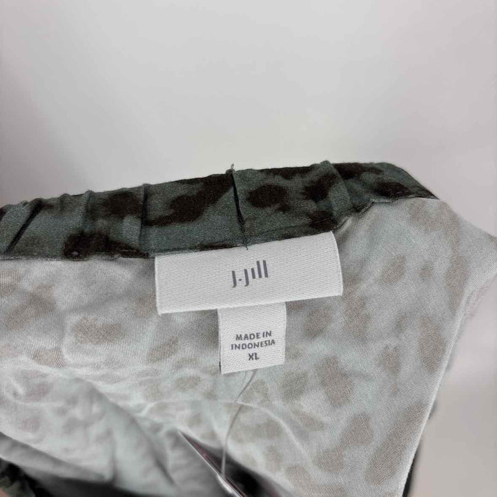 Size XL J JILL Green Print Skirt