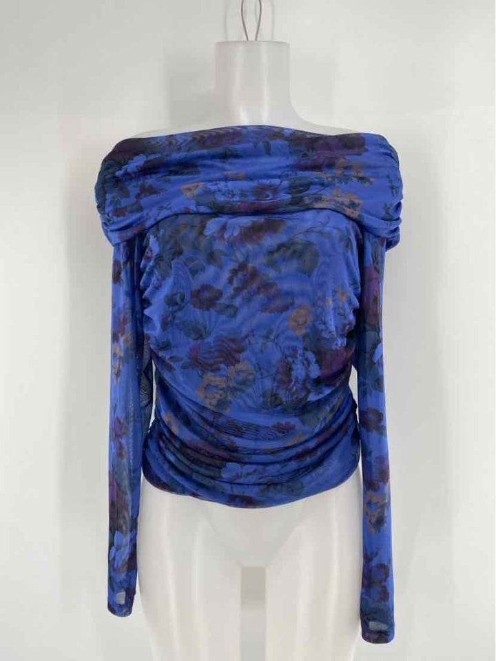 Size S MAEVE Blue Print Shirt