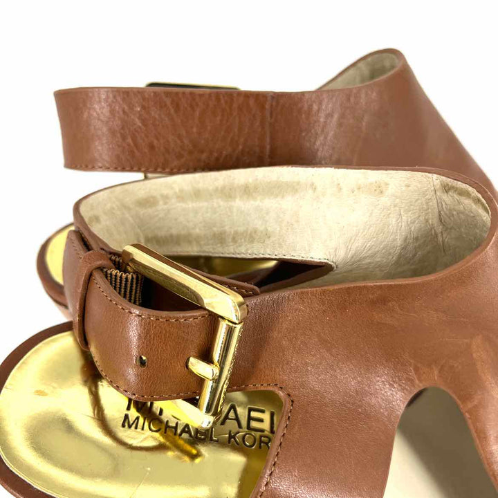 Shoe Size 7.5 Michael Kors Camel Leather Wedge