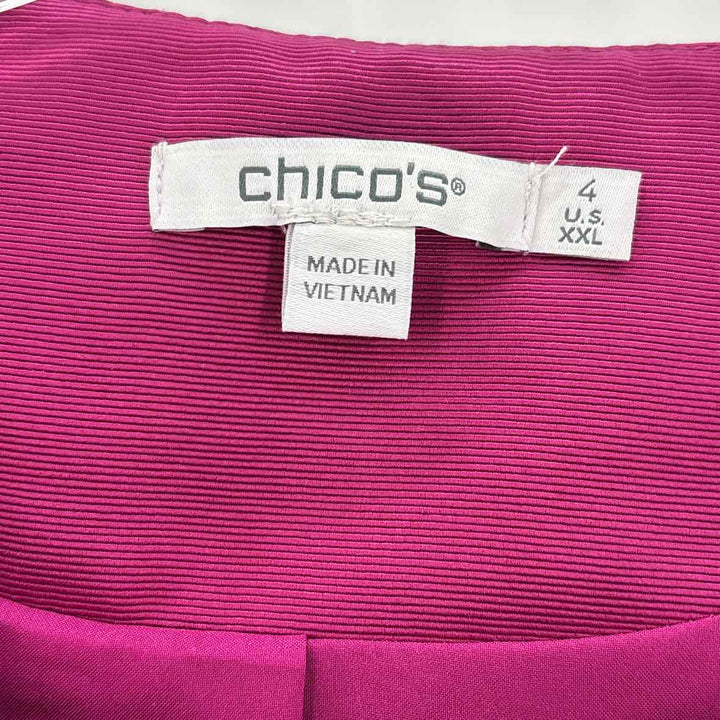 Size 1X Chico's Fuschia Blazer