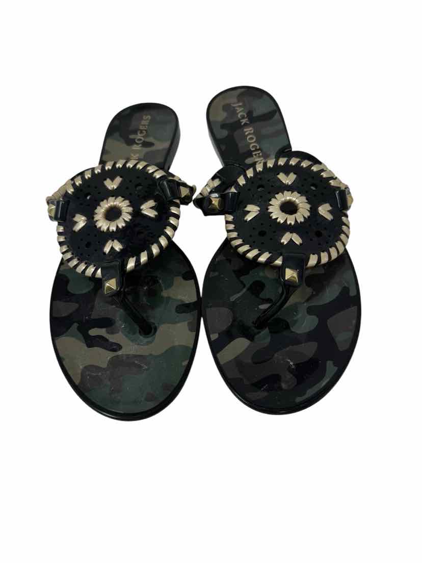 Shoe Size 7 Jack Rogers Green Print Sandals